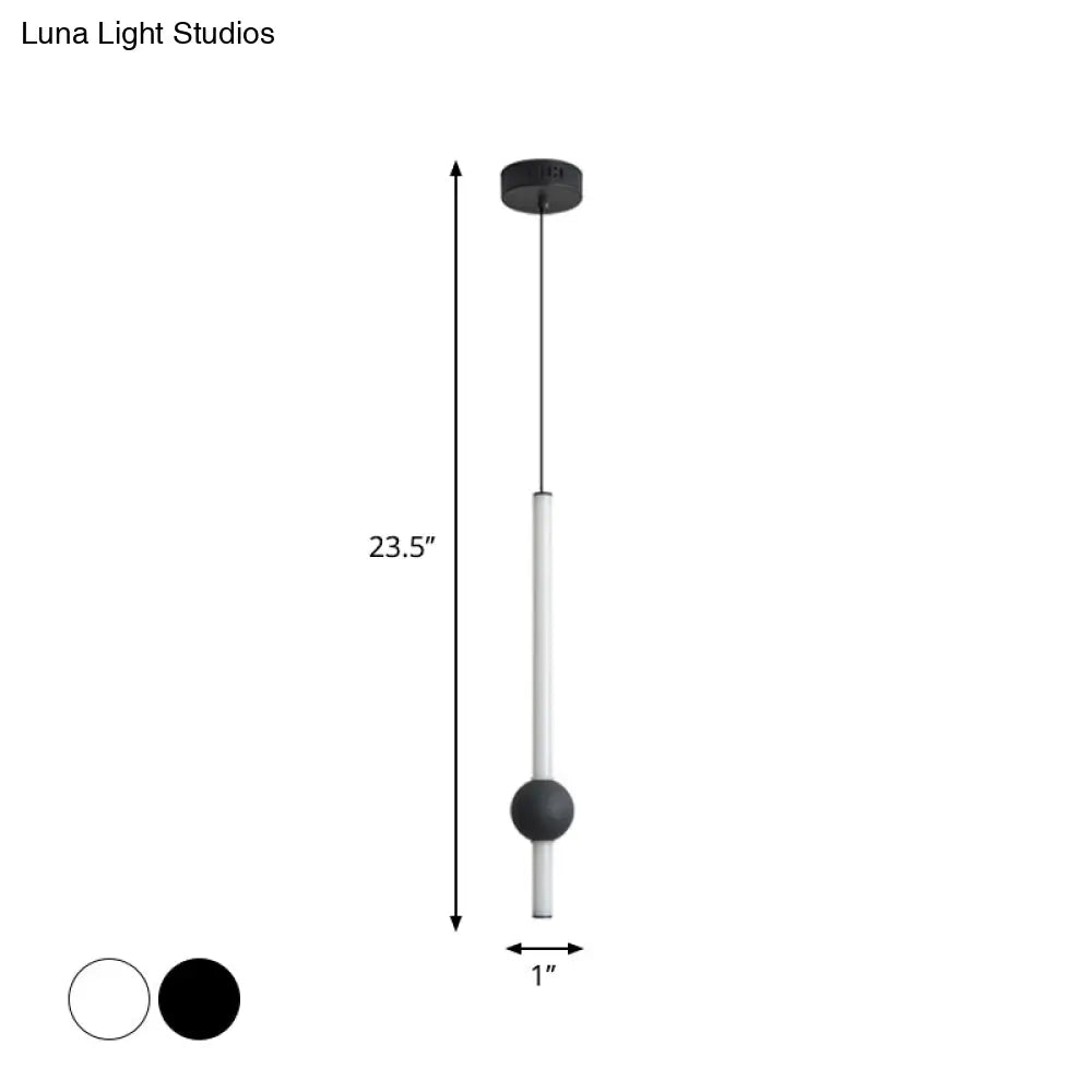 Sleek Sword-Shape Led Hanging Lamp Kit: Simplicity Acrylic | Black/White Warm/White/3 Color Light