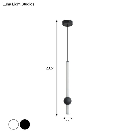 Sword-Shaped Led Hanging Lamp Kit - Modern Acrylic Black/White Suspension Light In Warm/White/3