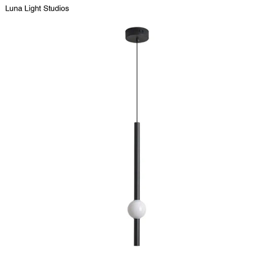 Sleek Sword-Shape Led Hanging Lamp Kit: Simplicity Acrylic | Black/White Warm/White/3 Color Light