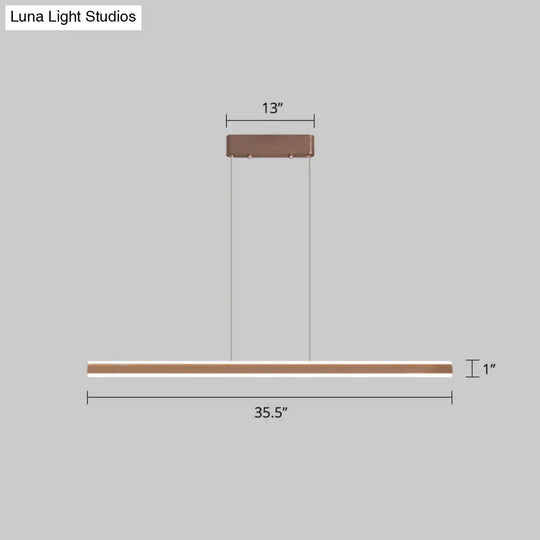 Sleek Triangle Island Light: Aluminum Led Hanging Lamp For Restaurants