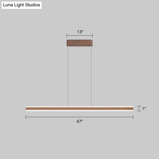 Sleek Triangle Island Light: Aluminum Led Hanging Lamp For Restaurants