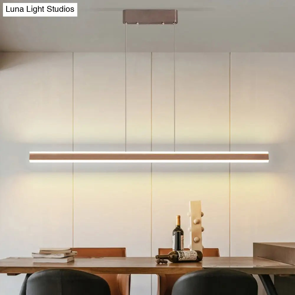 Sleek Triangle Island Light: Aluminum Led Hanging Lamp For Restaurants