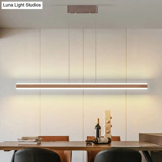 Sleek Triangle Island Light: Aluminum Led Hanging Lamp For Restaurants