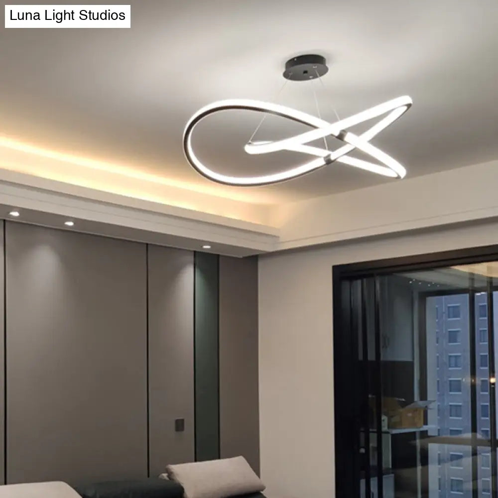 Modern Led Pendant Lamp - Minimalist Twist Design For Living Room Chandelier