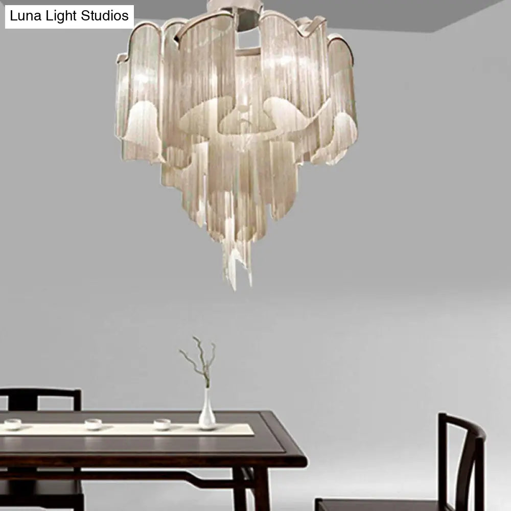 Sleek Twisted Aluminum Led Ceiling Light: Semi-Flush Contemporary Living Room Fixture Gold / 23.5
