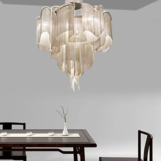 Sleek Twisted Aluminum Led Ceiling Light: Semi - Flush Contemporary Living Room Fixture Gold / 23.5’