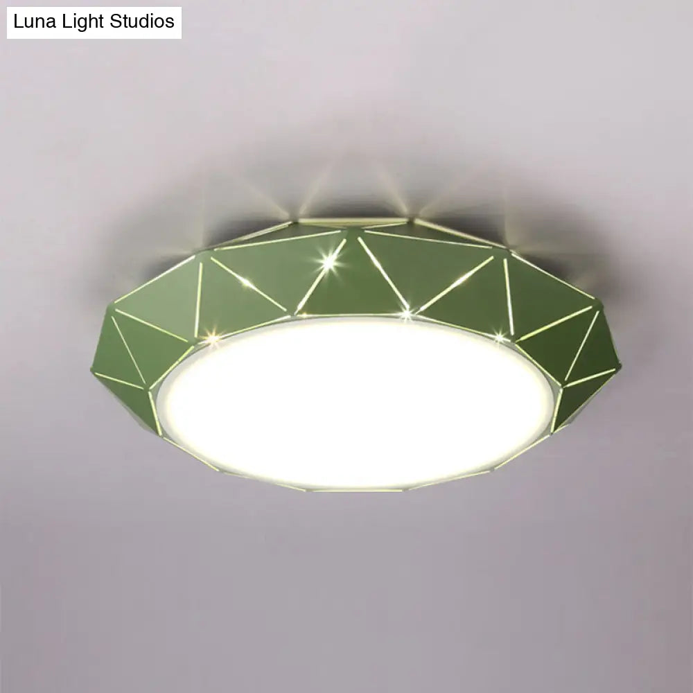 Sleek Ufo Girl Bedroom Led Ceiling Light - Acrylic Metal Nordic Flushmount