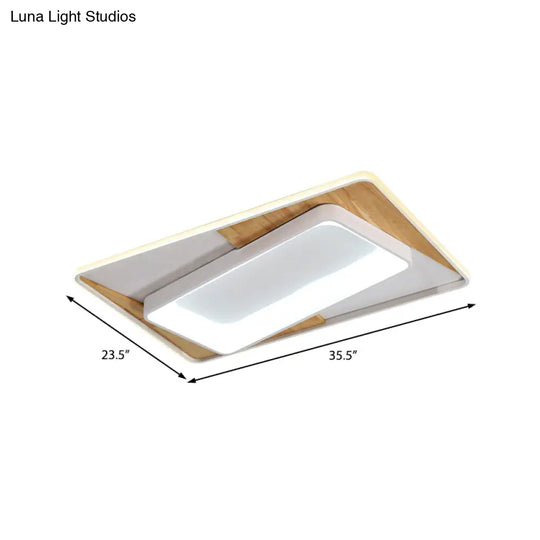 Sleek White Acrylic Led Ceiling Lamp For Bedroom Foyer - Modern Flush Mount