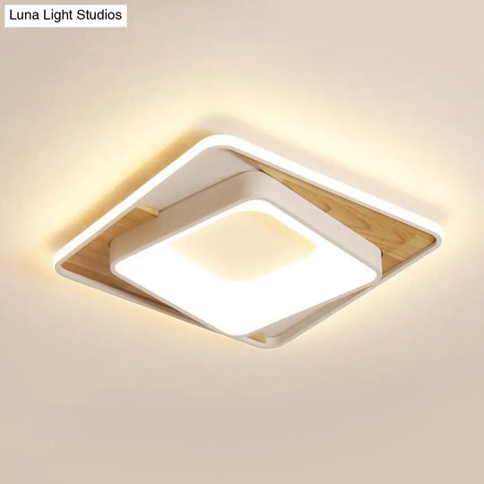 Sleek White Acrylic Led Ceiling Lamp For Bedroom Foyer - Modern Flush Mount