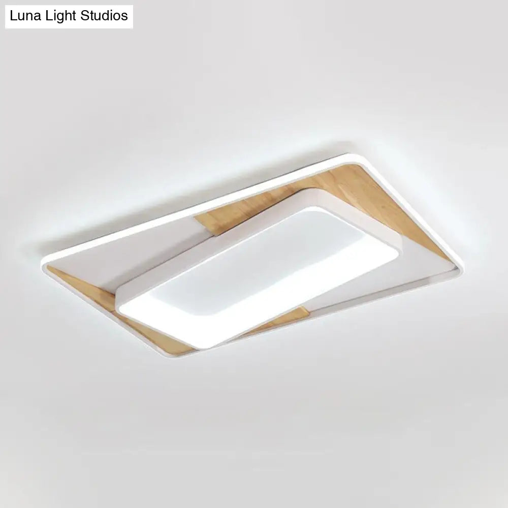 Sleek White Acrylic Led Ceiling Lamp For Bedroom Foyer - Modern Flush Mount