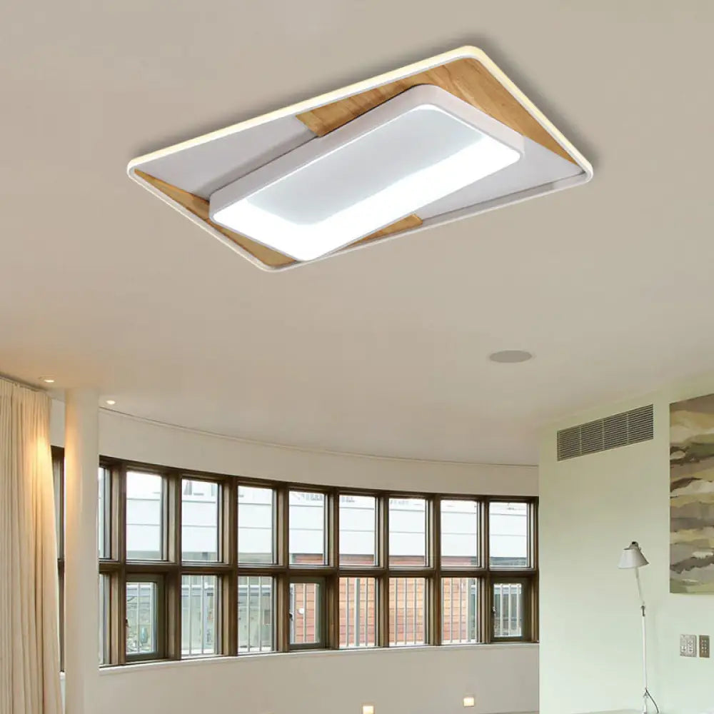Sleek White Acrylic Led Ceiling Lamp For Bedroom Foyer - Modern Flush Mount / 43’