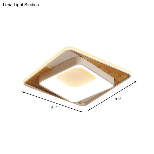 Sleek White Acrylic Led Ceiling Lamp For Bedroom Foyer - Modern Flush Mount