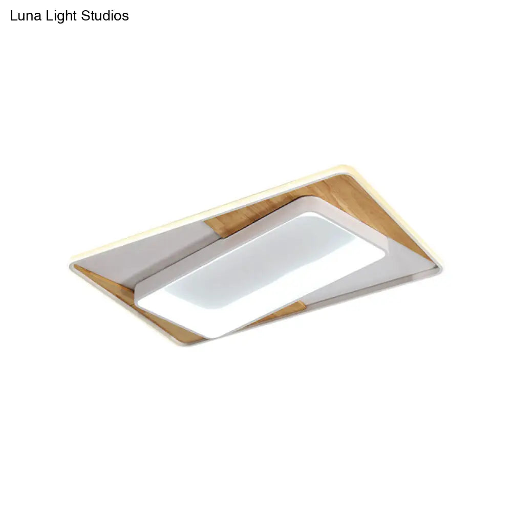 Sleek White Acrylic Led Ceiling Lamp For Bedroom Foyer - Modern Flush Mount