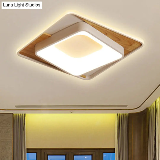 Sleek White Acrylic Led Ceiling Lamp For Bedroom Foyer - Modern Flush Mount