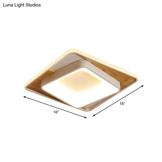 Sleek White Acrylic Led Ceiling Lamp For Bedroom Foyer - Modern Flush Mount