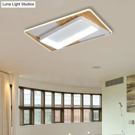 Sleek White Acrylic Led Ceiling Lamp For Bedroom Foyer - Modern Flush Mount / 43