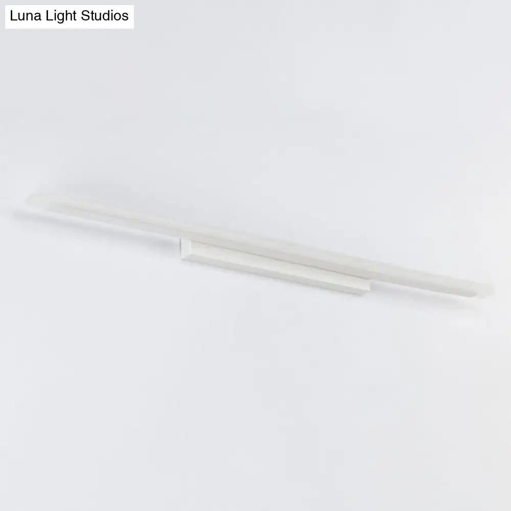 Sleek White Acrylic Led Vanity Light Fixture - Linear Bathroom Sconce With Simplicity Design