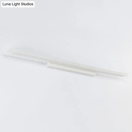 Sleek White Acrylic Led Vanity Light Fixture - Linear Bathroom Sconce With Simplicity Design