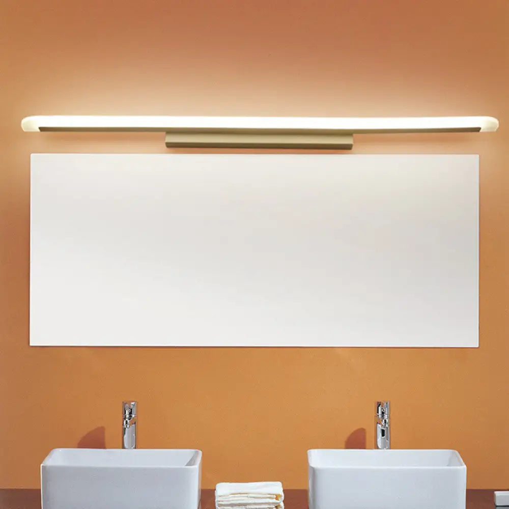 Sleek White Acrylic Led Vanity Light Fixture - Linear Bathroom Sconce With Simplicity Design / Large