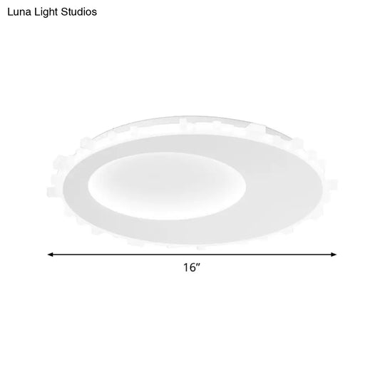 Sleek White Circle Flush Mount Led Ceiling Light Fixture - Minimalist Acrylic Design Warm