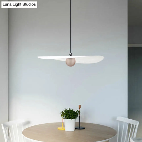 Sleek White Ceiling Light: Minimalist Acrylic Suspension Lamp For Bedroom