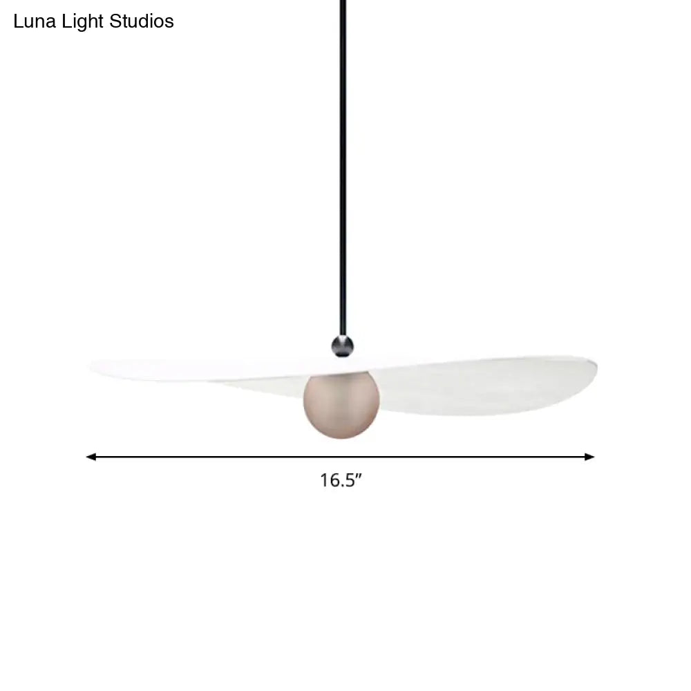 Sleek White Hanging Ceiling Light 1-Light Acrylic Suspension Lamp For Bedroom