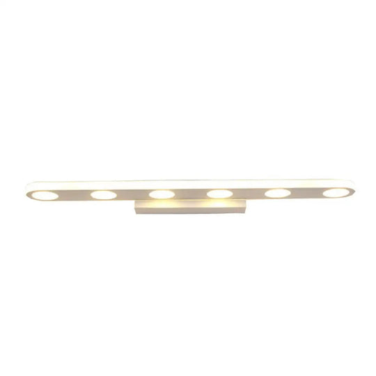 Sleek White Led Metal Bathroom Sconce Light Fixture: Simplicity At Its Finest 6 / Warm