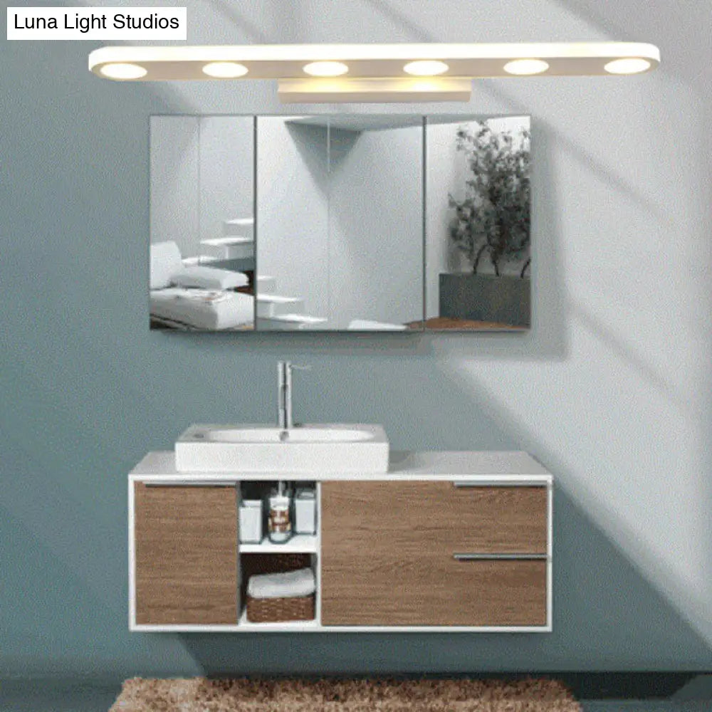 Sleek White Led Metal Bathroom Sconce Light Fixture: Simplicity At Its Finest