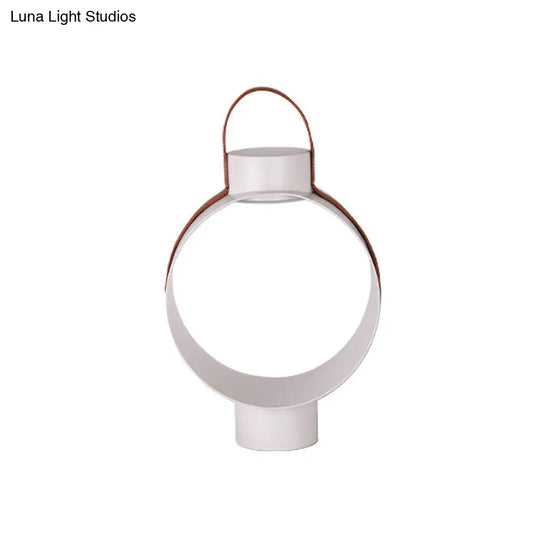 Sleek White Led Nightstand Light: Modern Circular Night Table Lamp For Bedside Ambiance