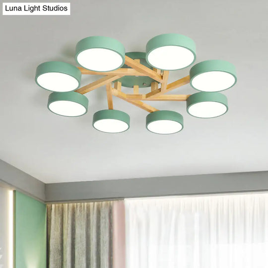 Sleek Wood Branch Led Ceiling Light With Minimalistic Acrylic Shade