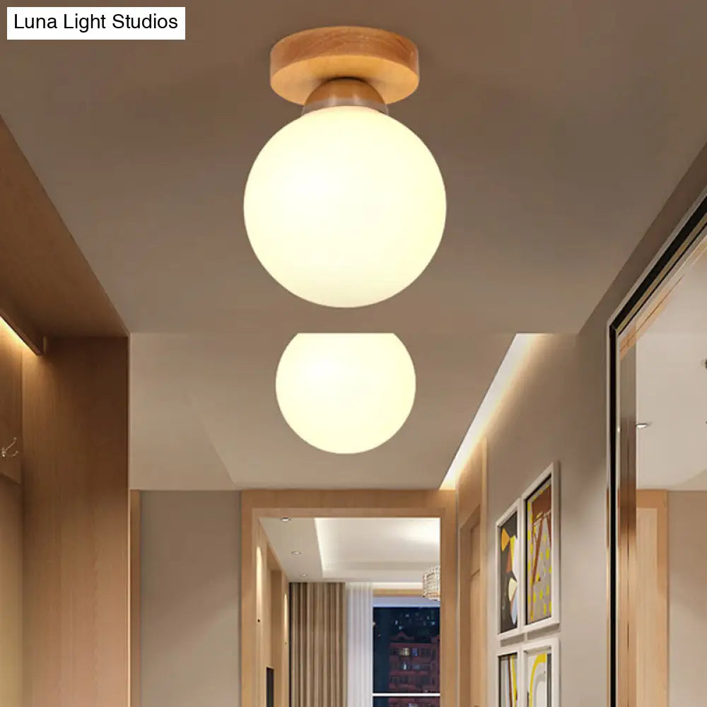 Sleek Wood Ceiling Light: Simplicity 1-Light Flush Mount For Bedrooms