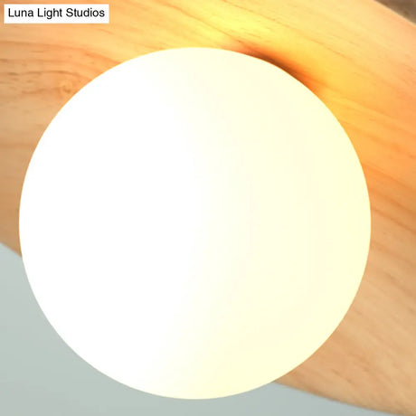 Sleek Wooden Ceiling Light - Mini Semi Flush Mount Hallway Lamp