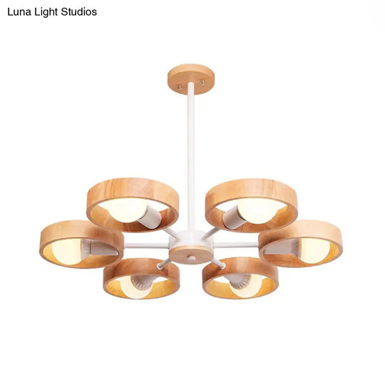 Circle Shaped Wooden Pendant Chandelier - Simplicity For Bedroom Lighting