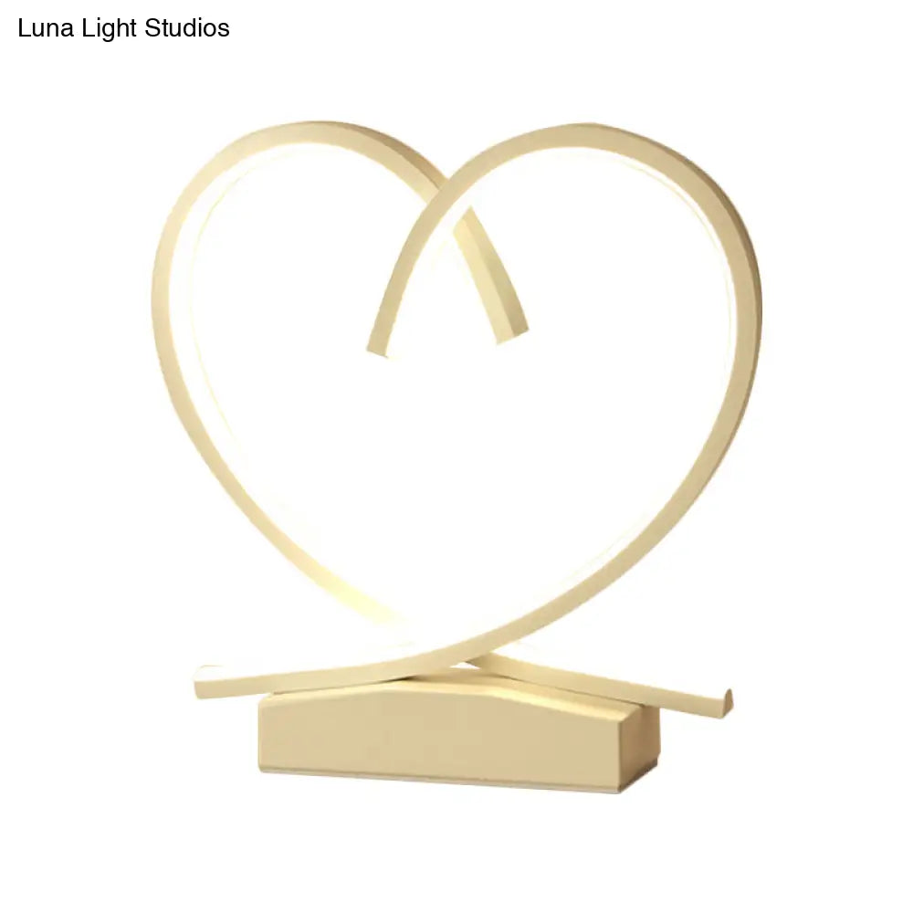 Sleek Wooden Night Table Light: Loving Heart Design Led Desk Lighting For Bedrooms Black/White/Wood