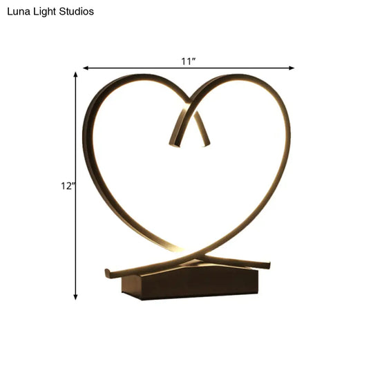 Sleek Wooden Night Table Light: Loving Heart Design Led Desk Lighting For Bedrooms Black/White/Wood