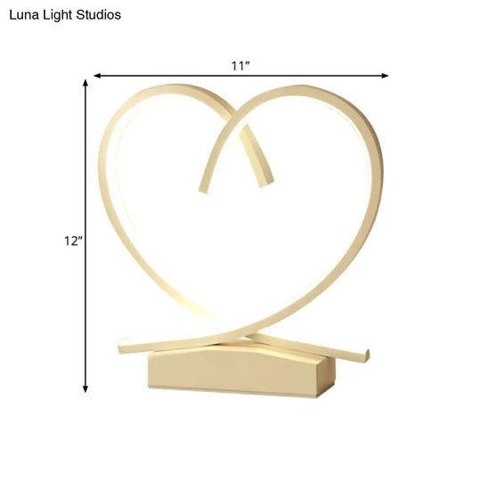 Sleek Wooden Night Table Light: Loving Heart Design Led Desk Lighting For Bedrooms Black/White/Wood