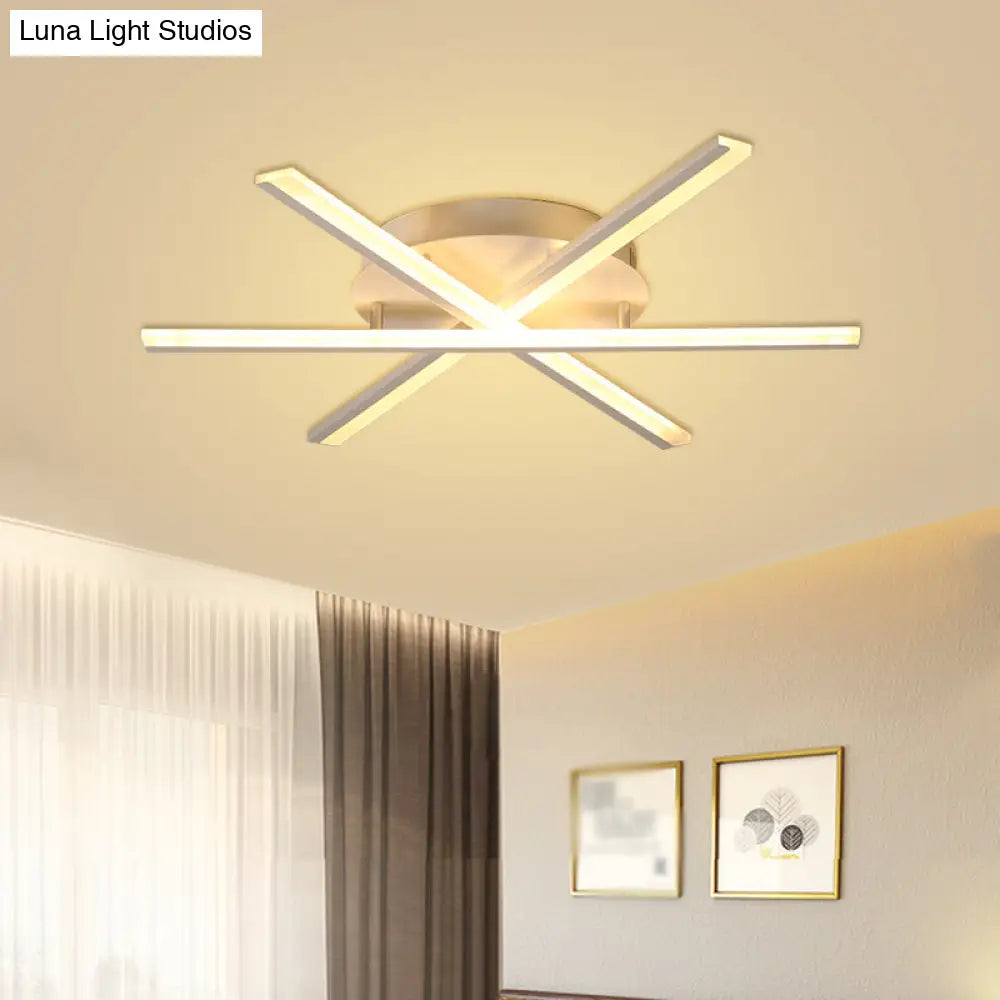 Slender Stacked Led Ceiling Light: Modern White Acrylic Flush Mount Fixture