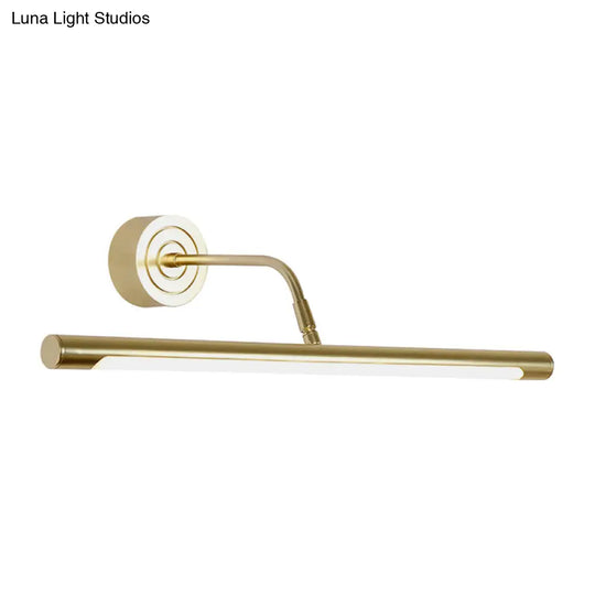 Slim Golden Led Vanity Mirror Light With Modern Metal Design - 16/20 Wall Mount Lamp For Bedroom