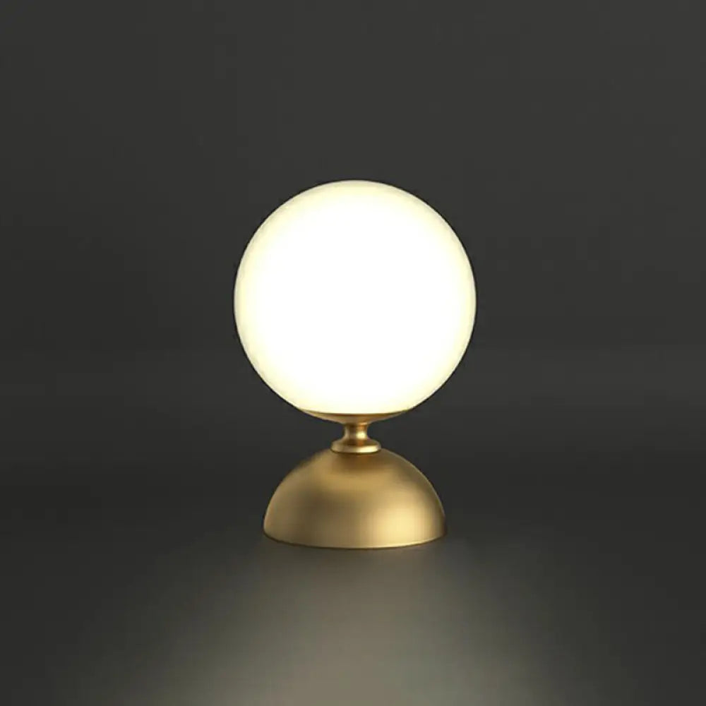 Small Sphere Night Light Glass Table Lamp With Gold Base - Simple And Elegant / A