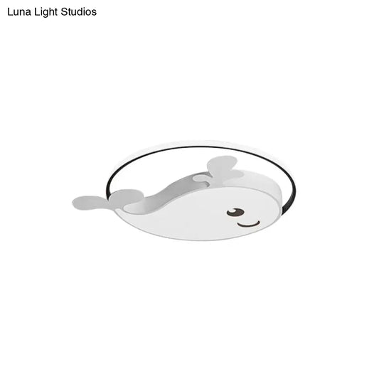 Smile Dolphin Kids Bedroom Ceiling Lamp - Acrylic Animal Flush Light