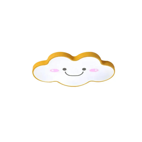 Smiling Cloud Ceiling Light - Children’s Nordic Style Acrylic Fixture Yellow / 19.5’ White