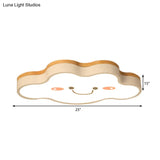 Smiling Cloud Led Ceiling Mount Lamp - Acrylic Cartoon Light Fixture For Kid’s Bedrooms In White