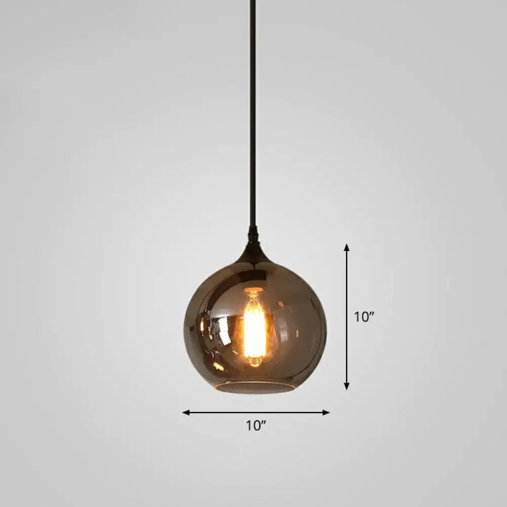 Smoke Gray Glass Pendant Lighting Fixture - Simplicity Shaded Hanging Light (1 Bulb) / B