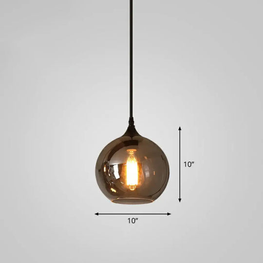 Smoke Gray Glass Pendant Lighting Fixture - Simplicity Shaded Hanging Light (1 Bulb) / B