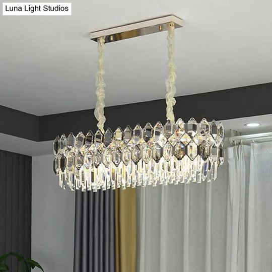 Modern Tiered Smoke Grey Crystal Chandelier: Luxurious Ceiling Light For Living Room