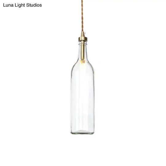 Industrial Smoke Grey/Green Glass Pendant Ceiling Light With Adjustable Cord - 1-Light Hanging Lamp