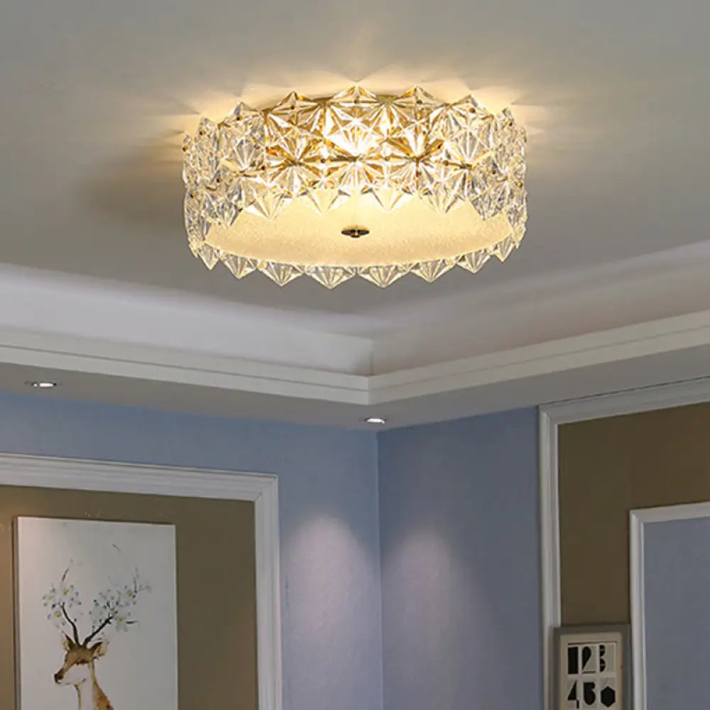 Snowflake Crystal Ceiling Light For Modern Living Room Clear / Small