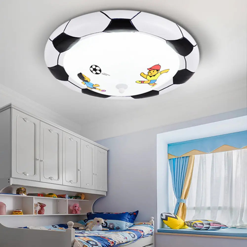 Soccer Ball Bedroom Ceiling Light: Acrylic Modern Fixture With Chic Design Black