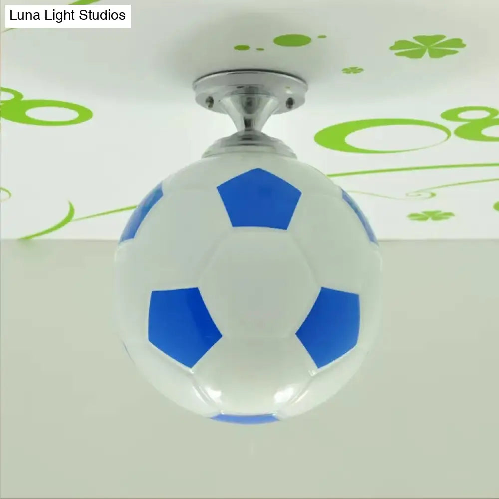 Soccer Shape Boys Bedroom Ceiling Light Fixture - Acrylic Sport Style Mount