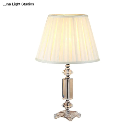 Sofia - Blue/Cream Gray/Beige Tapered Pleated Shade Table Lamp